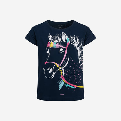 T-shirt z krótkim rękawem dla dziewczynki, z koniem 9-13 lat