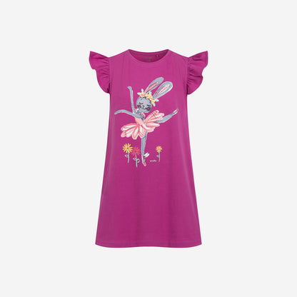 Short-sleeved ballerina dress for girls, pink, 3-8 years old
