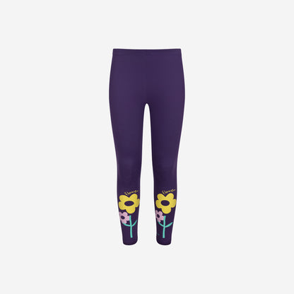 Leggings for girls with a floral motif, 3-8 years old