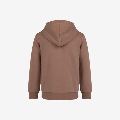 Zip-up hoodie for girls, with a horse, brown, 9-13 years old