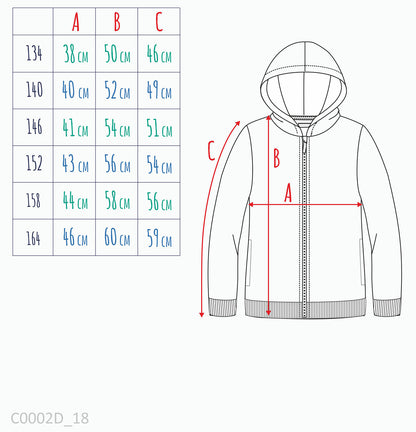Bluza z kapturem dla dziewczynki, z kwiatami, granatowa 9-13 lat