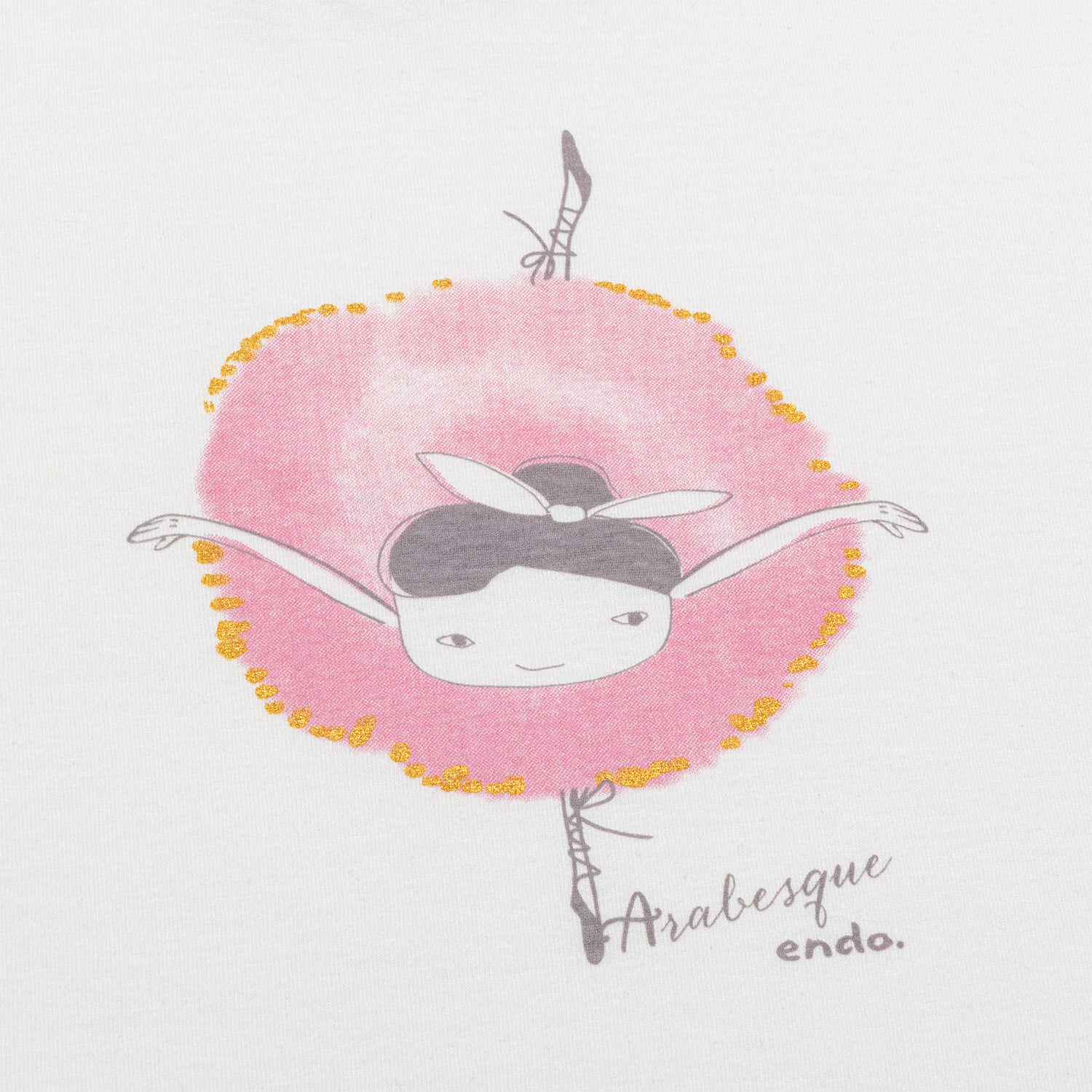 Bluzka z krótkim rękawem dla dziewczynki, z baletnicą, różowa 3-8 lat