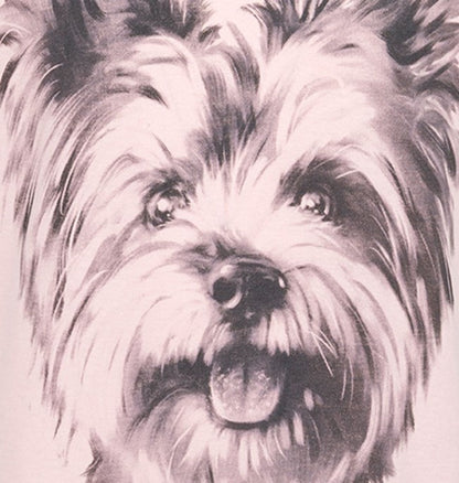 Bluzka z krótkim rękawem dla dziewczynki, z psem, różowa 3-8 lat