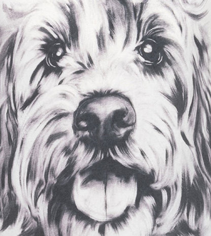 Bluzka z krótkim rękawem dla dziewczynki, z psem, biała 3-8 lat