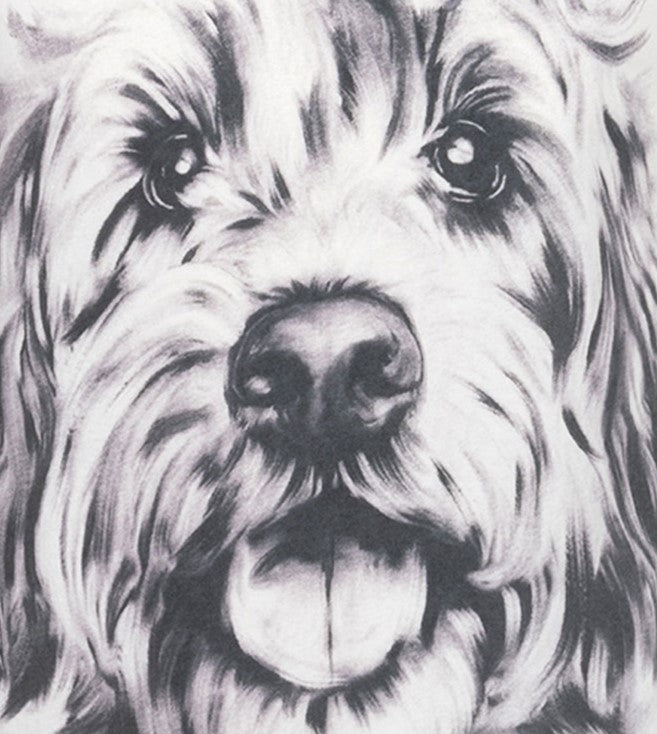 Bluzka z krótkim rękawem dla dziewczynki, z psem, biała 3-8 lat