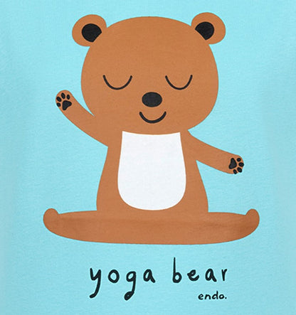 Bluzka z krótkim rękawem dla dziewczynki, z motywem yogi, niebieska 3-8 lat