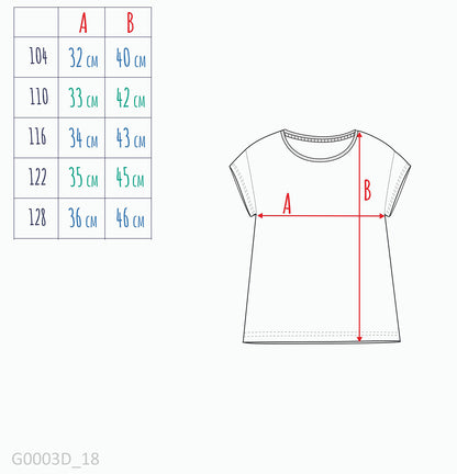 T-shirt z krótkim rękawem dla dziewczynki, z francuskim pieskiem, zielony 3-8 lat