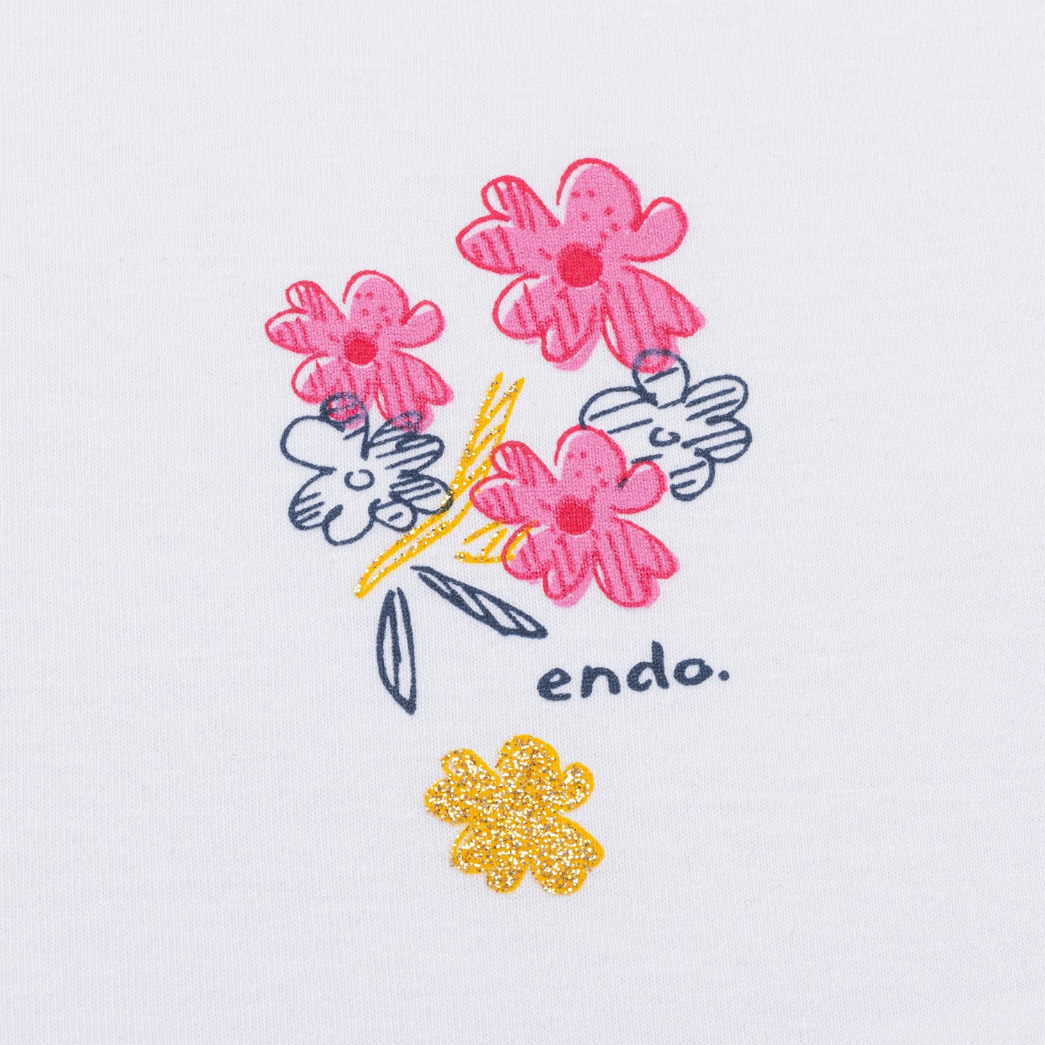 Bluzka z krótkim rękawem dla dziewczynki, z kwiatkami, biała 9-13 lat