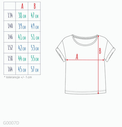 T-shirt dla dziewczynki 9-13 lat, biały "motyle"