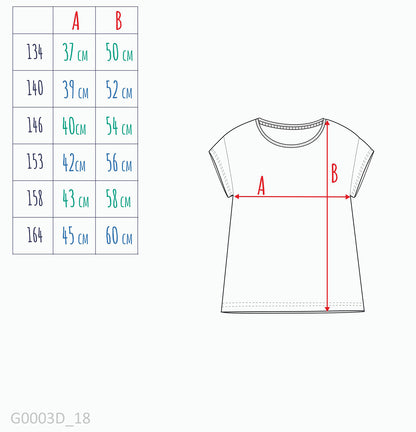 T-shirt z krótkim rękawem dla dziewczynki, z motywem kwiatowym, granatowa 9-13 lat