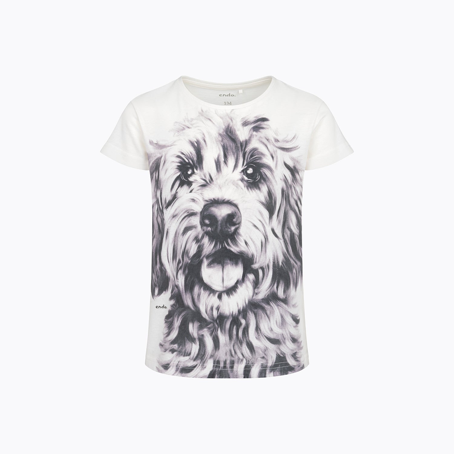 Bluzka z krótkim rękawem dla dziewczynki, z psem, różowa 9-13 lat