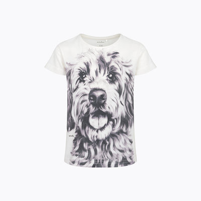 T-shirt z krótkim rękawem dla dziewczynki, z psem, różowa 9-13 lat