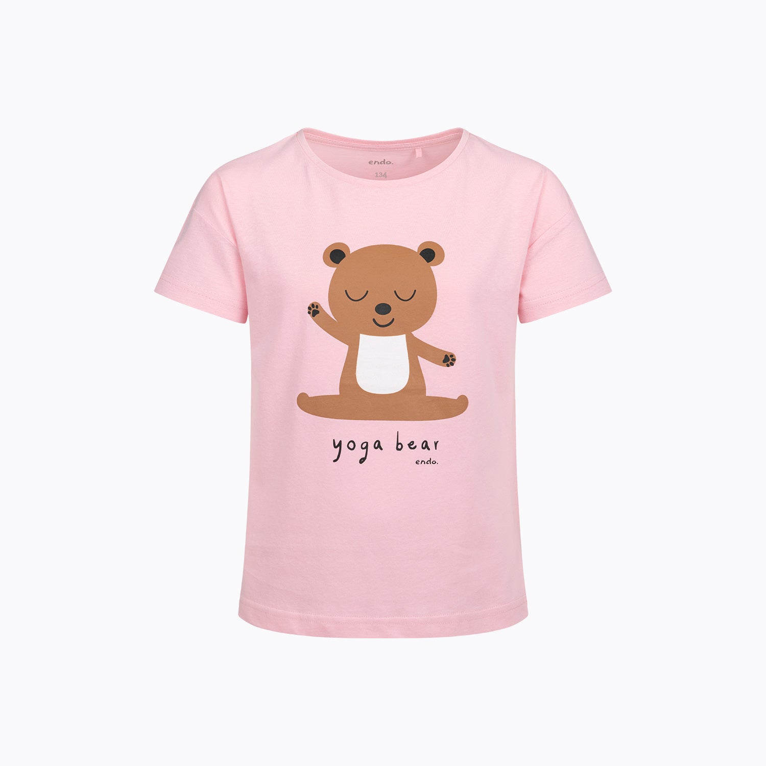 T-shirt z krótkim rękawem dla dziewczynki, z misiem, różowa 9-13 lat