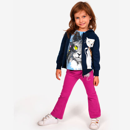 Spodnie dresowe dla dziewczynki, z baletnicą, różowe 3-8 lat