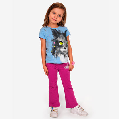 Spodnie dresowe dla dziewczynki, z baletnicą, różowe 3-8 lat