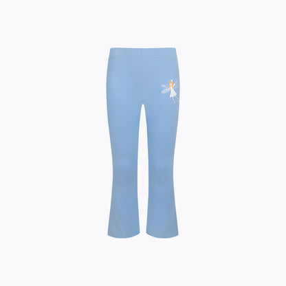 Niebieskie legginsy flare dla dziewczynki z wróżką