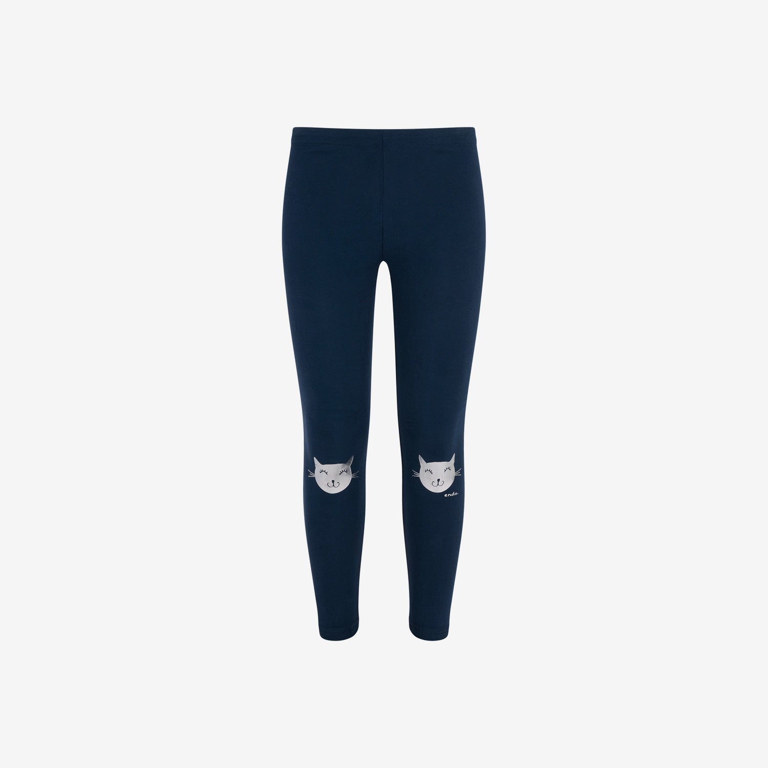 Legginsy dla dziewczynki, z kotami, granatowe 3-8 lat