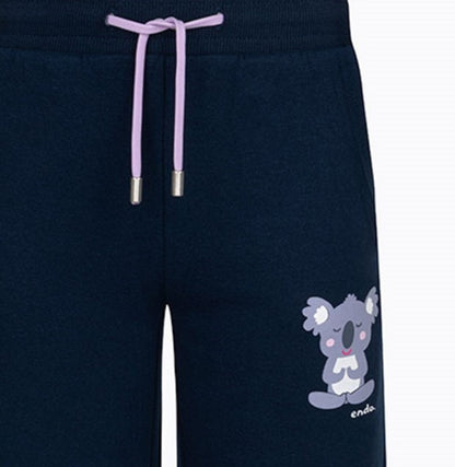 Spodnie dresowe dla dziewczynki, z misiem koala, granatowe 9-13 lat