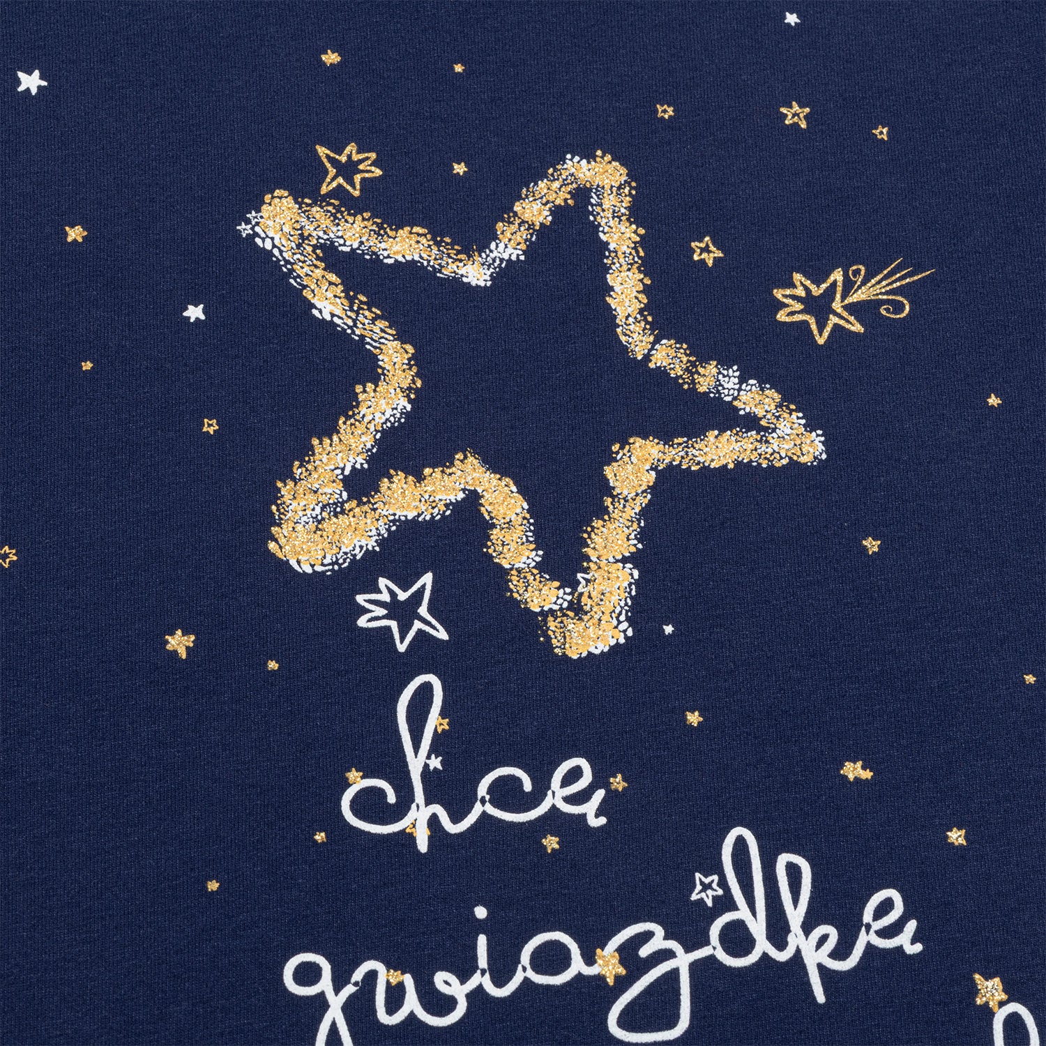 Piżama z długim rękawem dla dziewczynki, z gwiazdkami, granatowa 9-13 lat