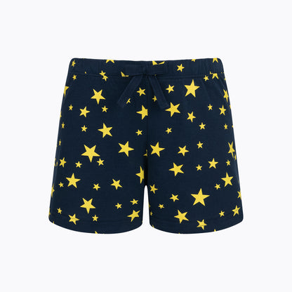 Piżama z krótkim rękawem dla dziewczynki, z kotem, granatowa 9-13 lat