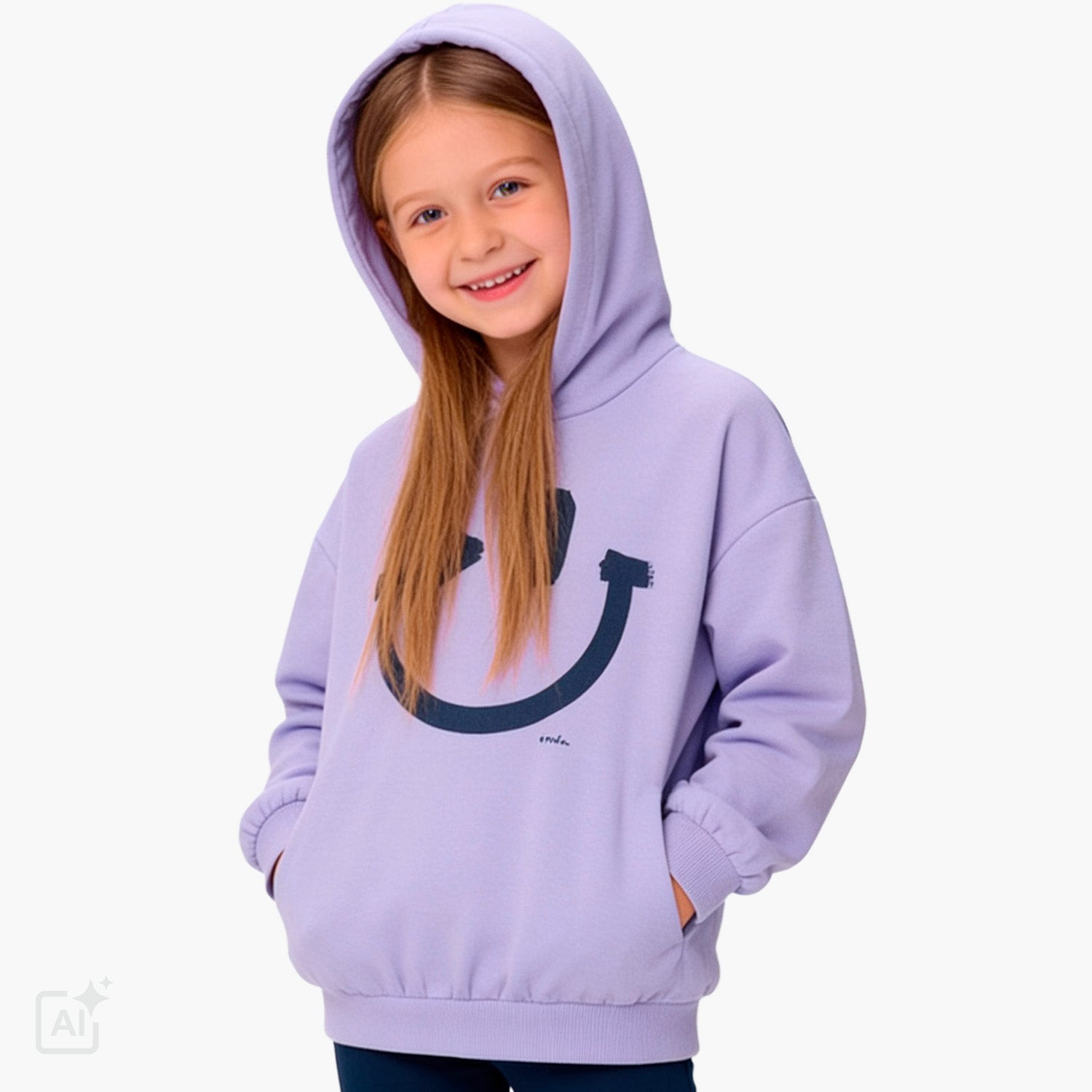 Bluza z kapturem dla dziewczynki 3-8 lat, fioletowa z bużką