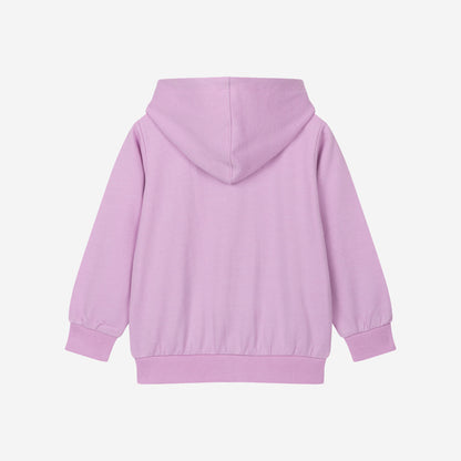 Pink zip-up hoodie for girls, with a cat, 9-13 years old
