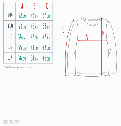 T-shirt z długim rękawem dla dziewczynki 3-8 lat, różowy z jednorożcem