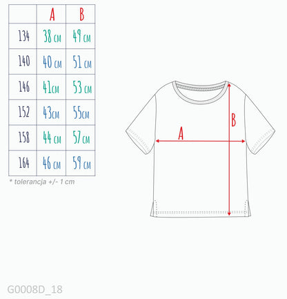 T-shirt z krótkim rękawem dla dziewczynki 9-13 lat, beżowy z kapibarą