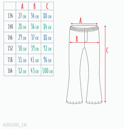 Legginsy flare dla dziewczynki, z pieskiem, granatowe 9-13 lat