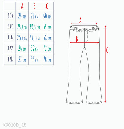 Legginsy flare dla dziewczynki, z sercami, granatowe 3-8 lat