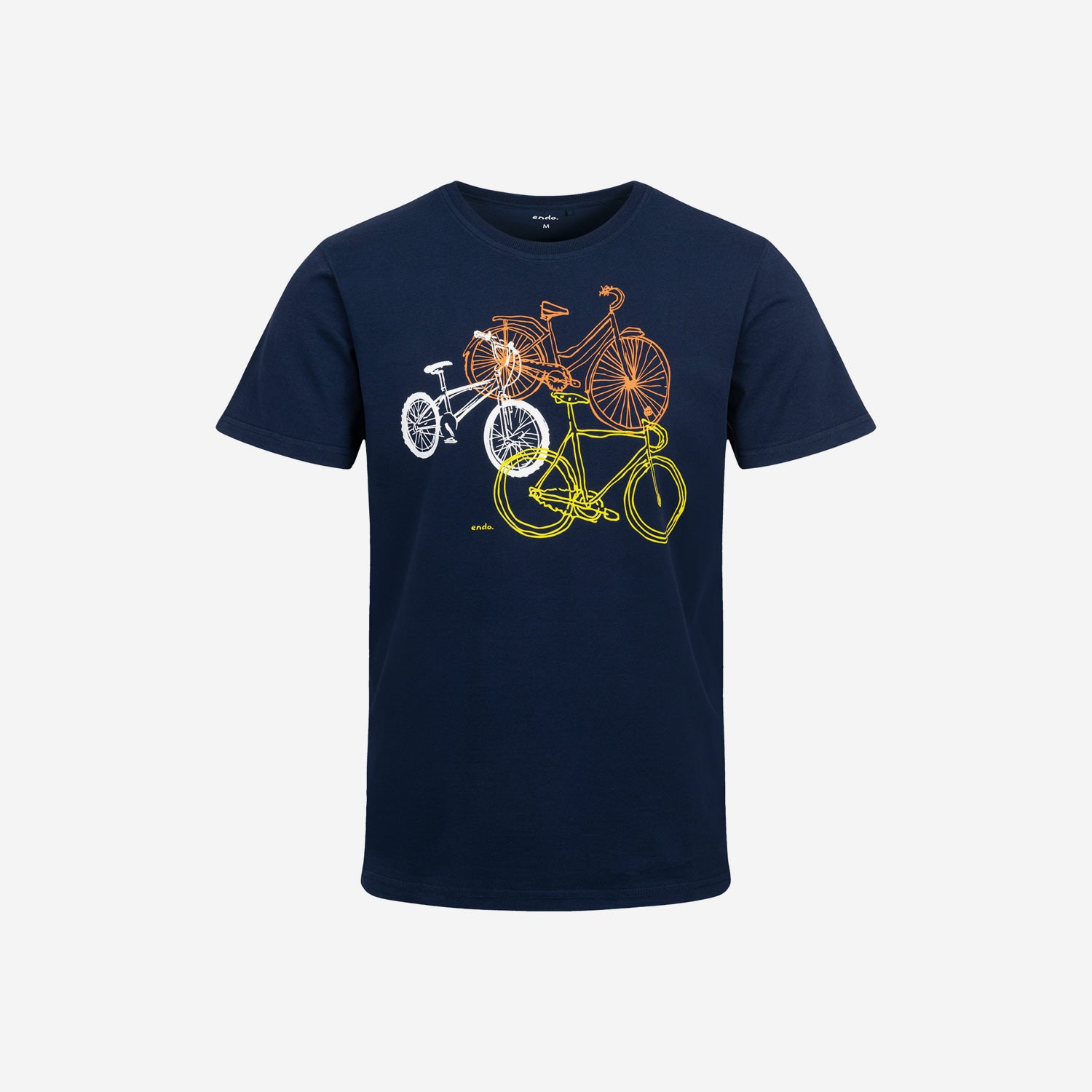 Męski t-shirt z krótkim rękawem, z rowerami, granatowy