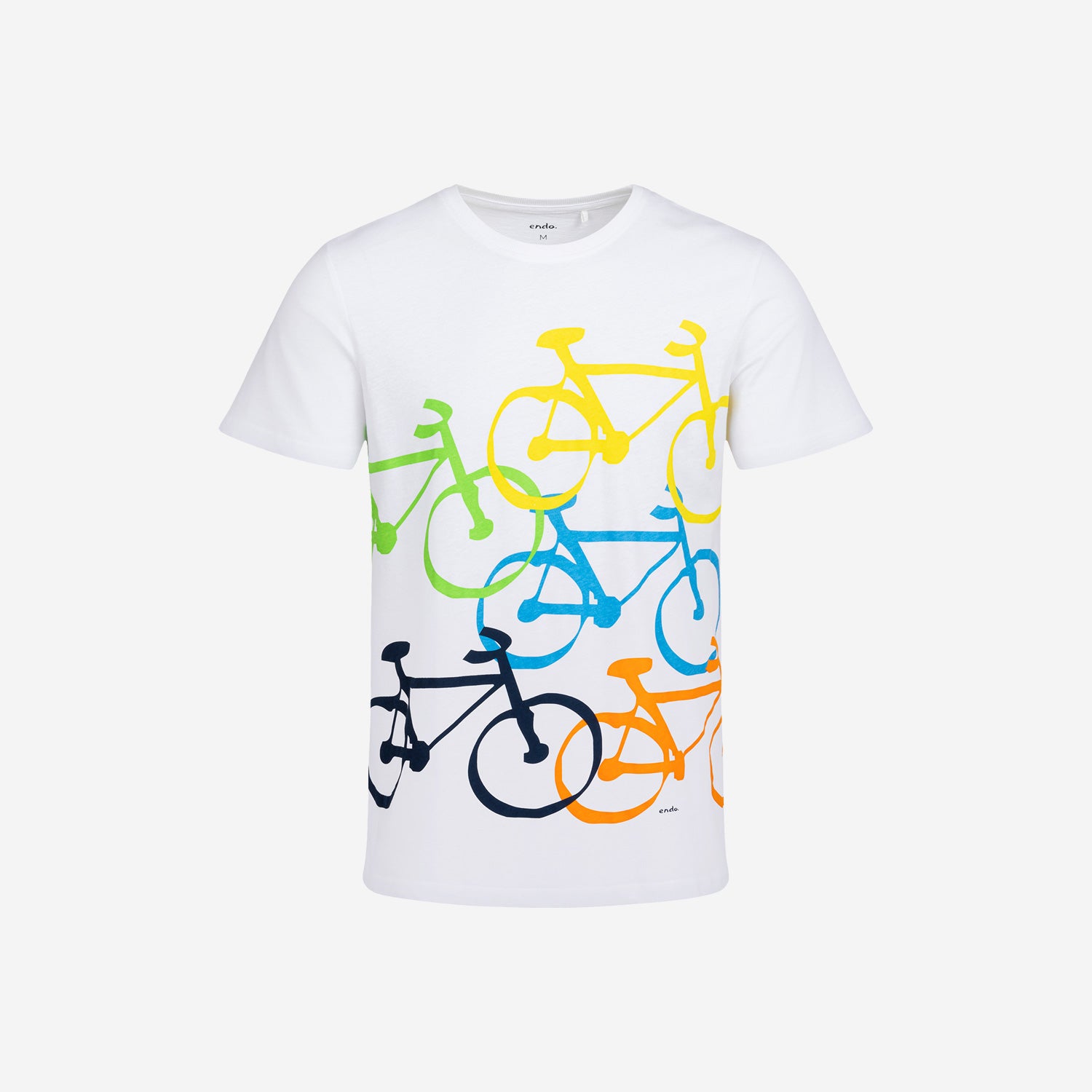 Męski t-shirt z krótkim rękawem, z motywem rowerowym, biały