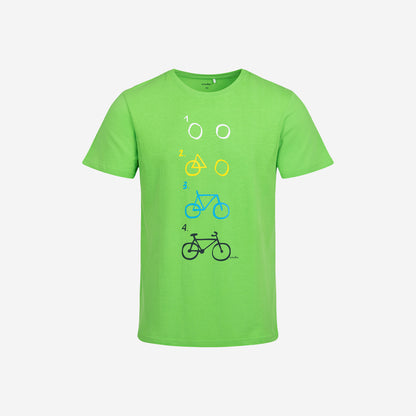 Men's short-sleeved t-shirt with a bicycle motif