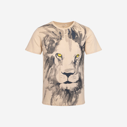 Men's short-sleeved t-shirt with a lion