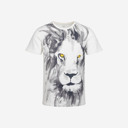 Men's short-sleeved t-shirt with a lion