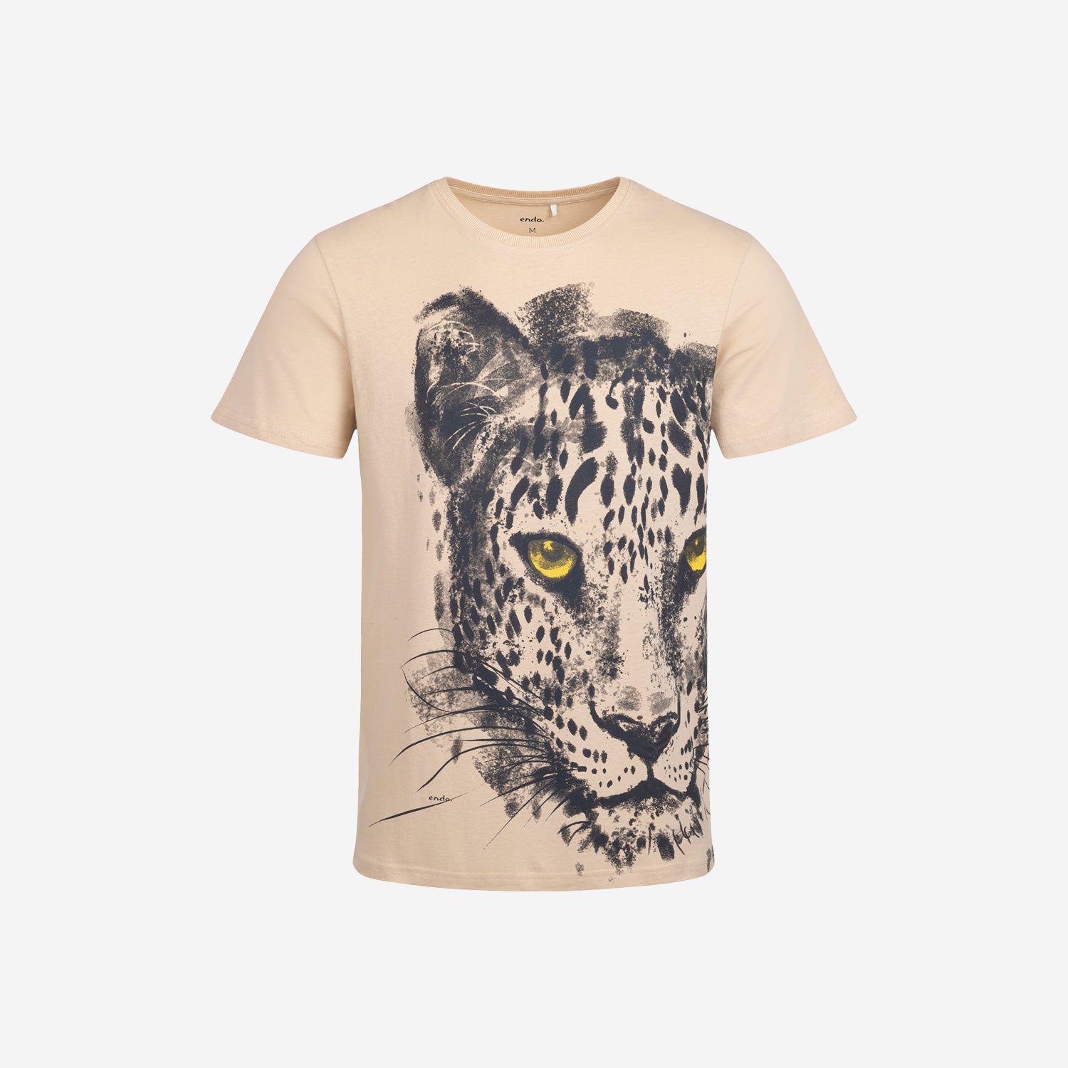 Męski t-shirt z krótkim rękawem, z lampartem