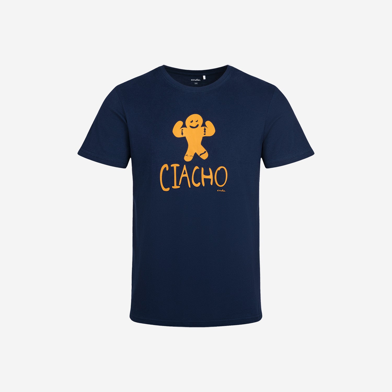 Męski t-shirt z krótkim rękawem, z napisem "CIACHO", granatowy