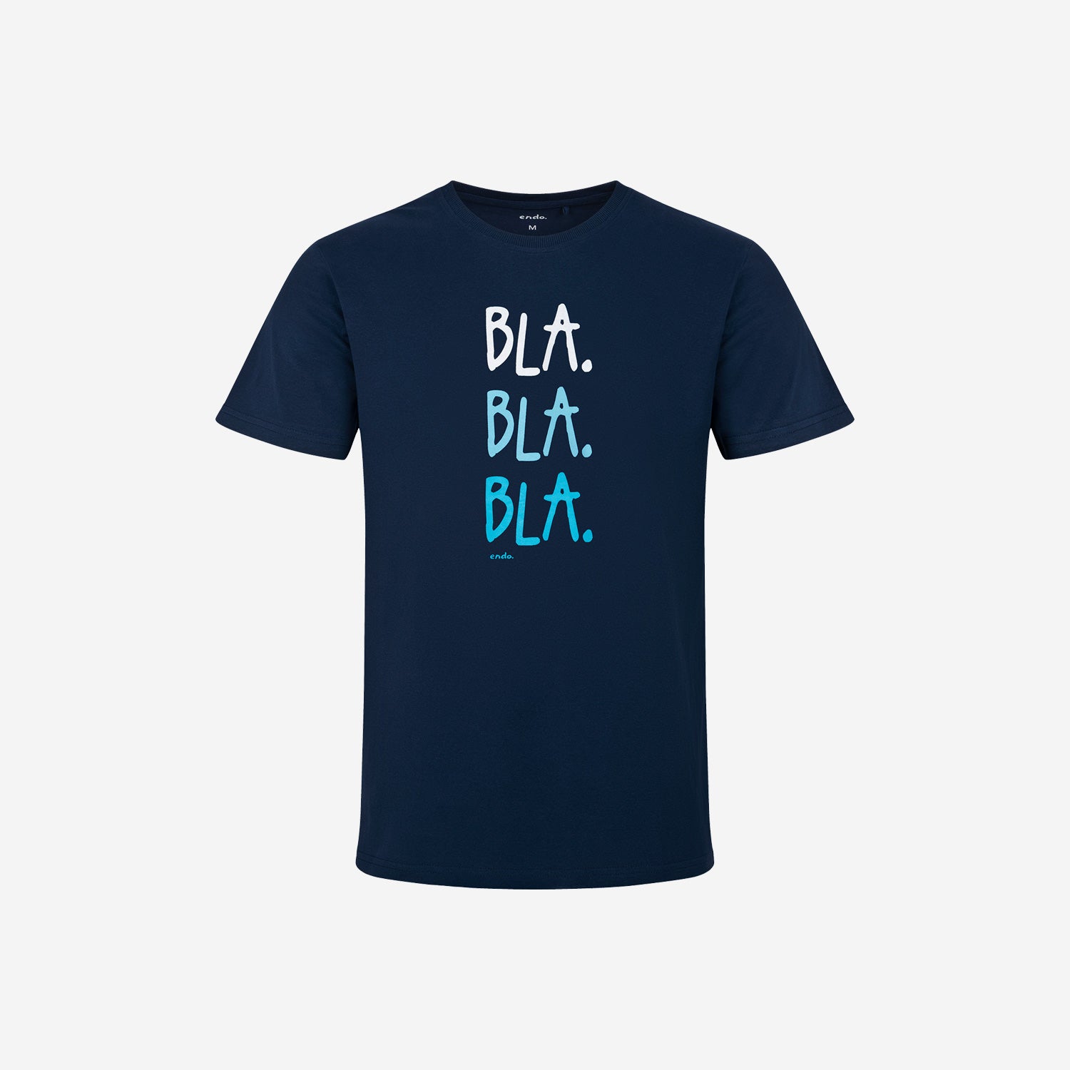 Męski t-shirt z krótkim rękawem, z napisem, granatowy