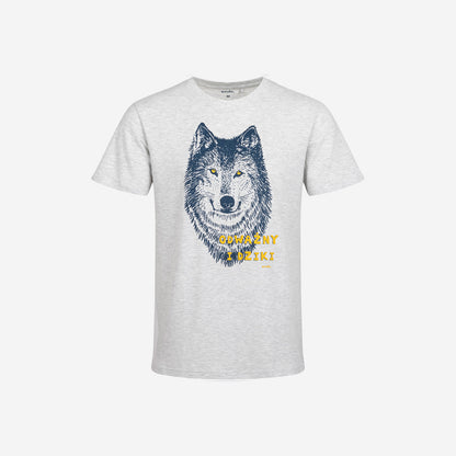 Men's short-sleeved wolf pajama, gray
