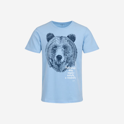 Men's short pajamas with a bear, blue