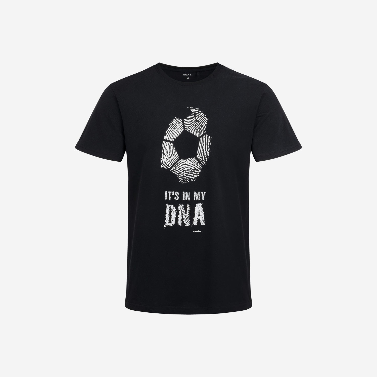 Men's short-sleeved football-themed t-shirt, black