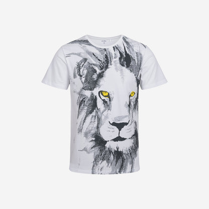 Men's short-sleeved lion t-shirt, gray