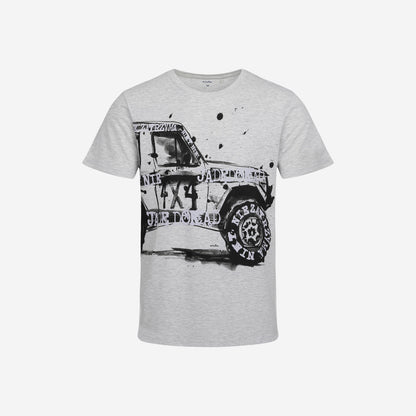 Męski t-shirt z krótkim rękawem, z autem terenowym