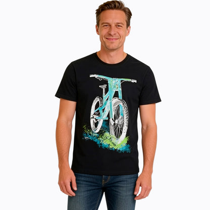 Men's short-sleeved cycling t-shirt, navy blue