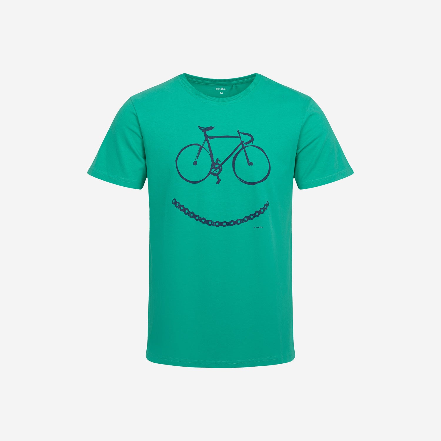 Męski t-shirt z krótkim rękawem, z motywem rowerowym, zielony