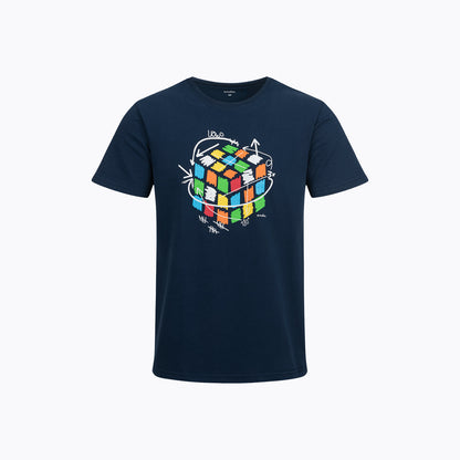 Męski t-shirt z krótkim rękawem, z kostką Rubika