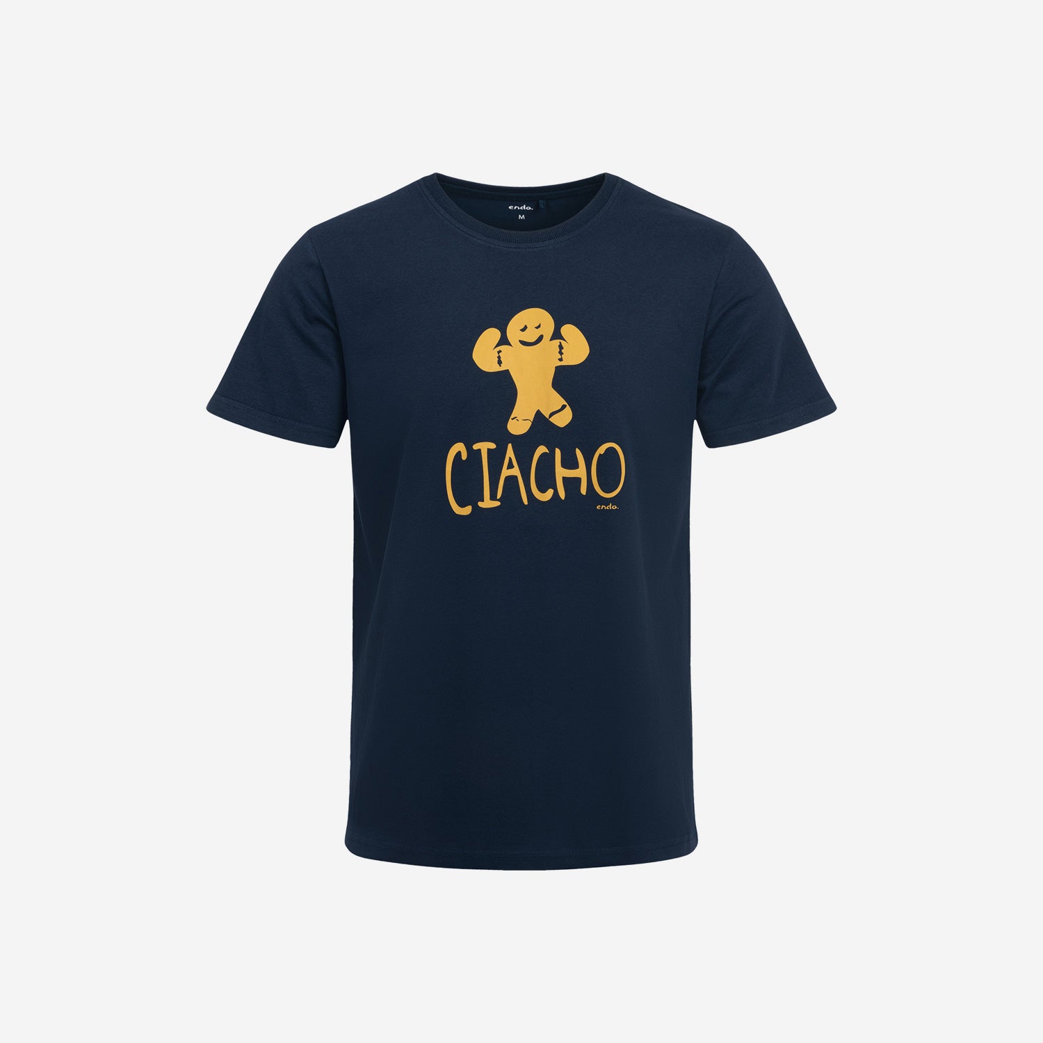 Męski t-shirt z krótkim rękawem, z napisem "CIACHO", granatowy