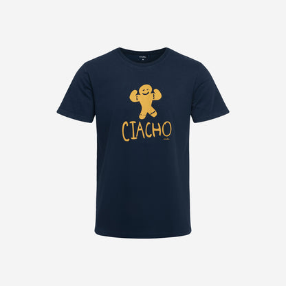 Męski t-shirt z krótkim rękawem, z napisem "CIACHO", granatowy