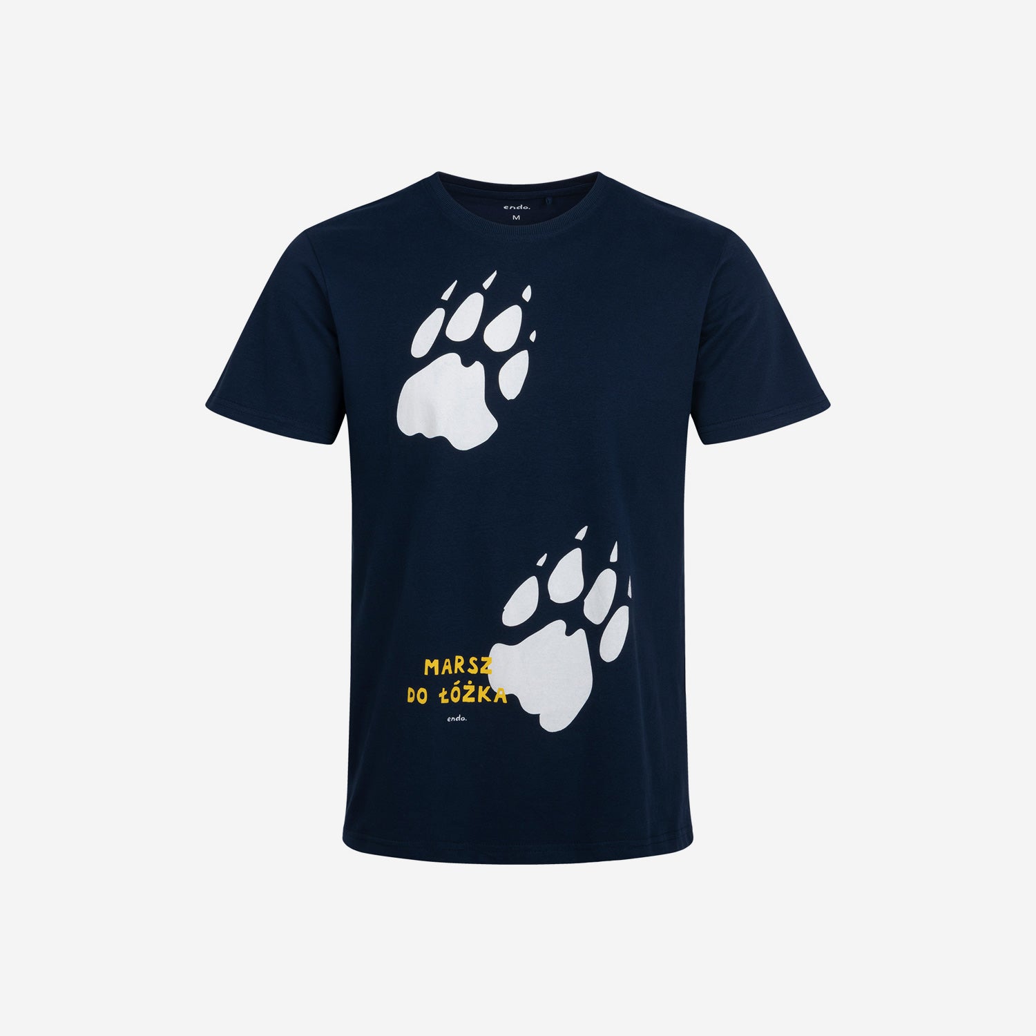 Men's short-sleeved pajamas with bear paws, navy blue