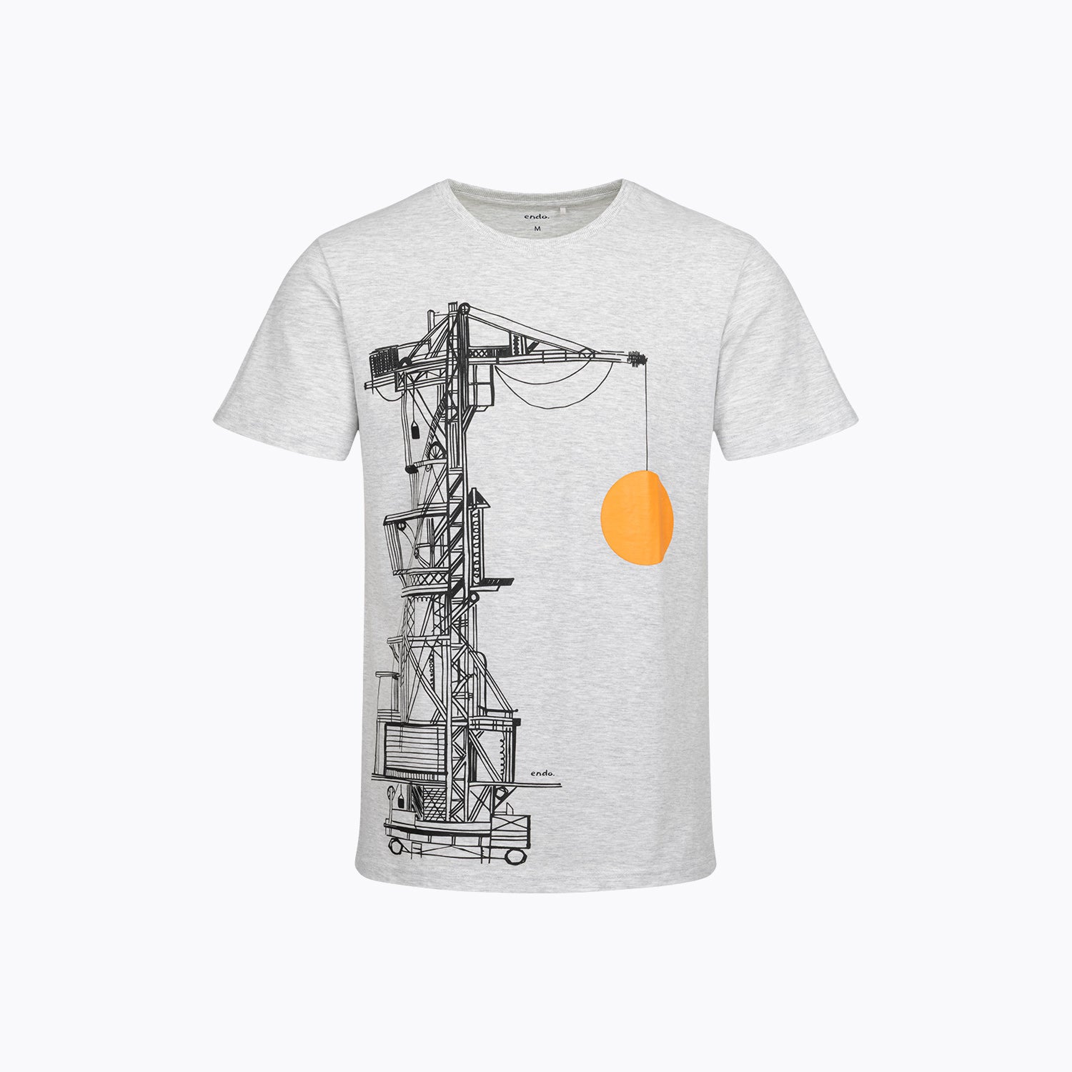 T-shirt męski jasnoszary żóraw portowy
